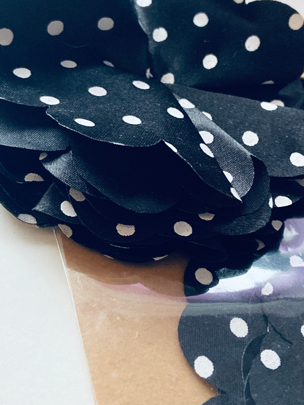 DIY Fabric Bow - Black and White Polka Dot