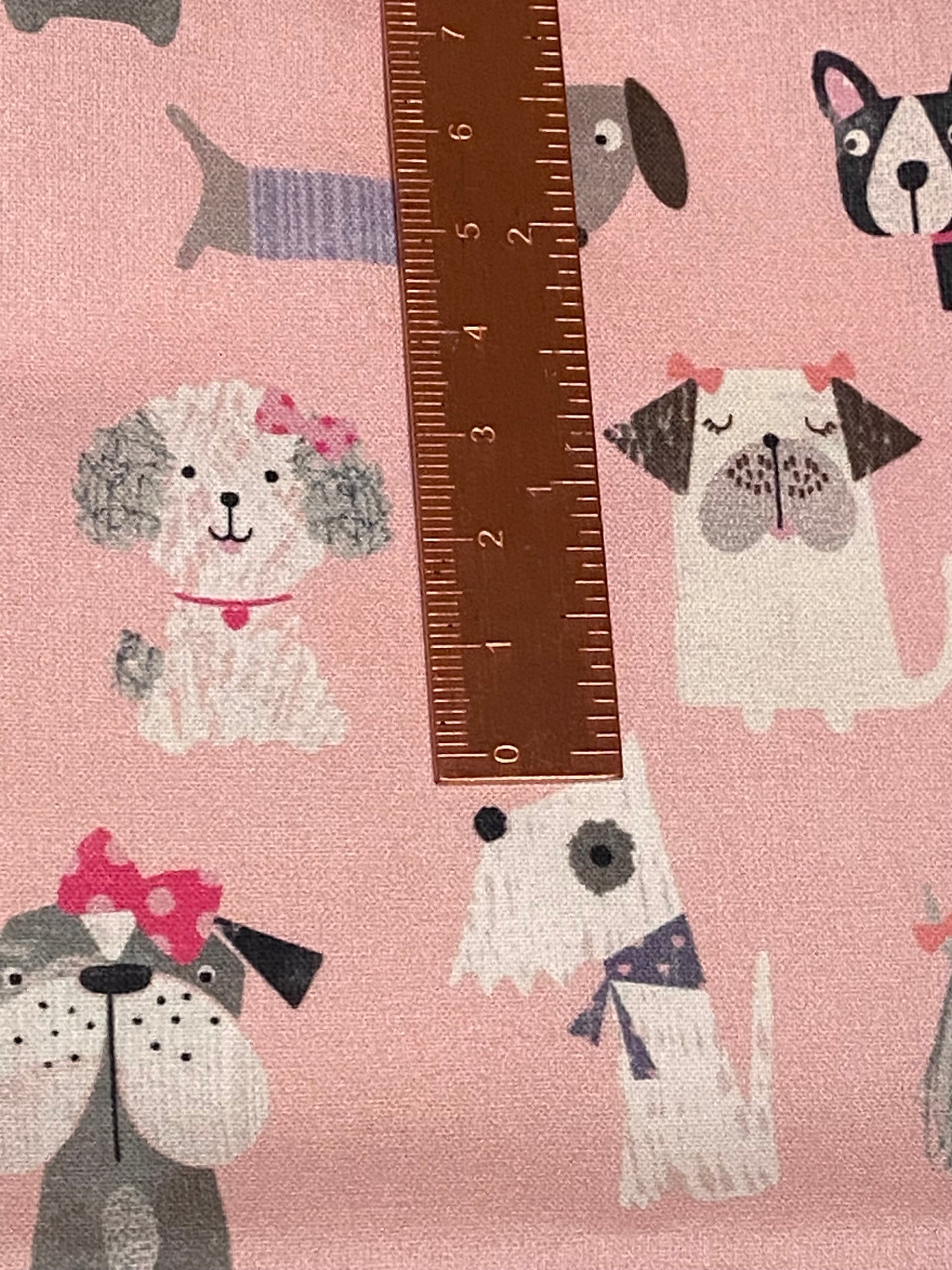 Pink Dog Print Fabric - Fat Quarter