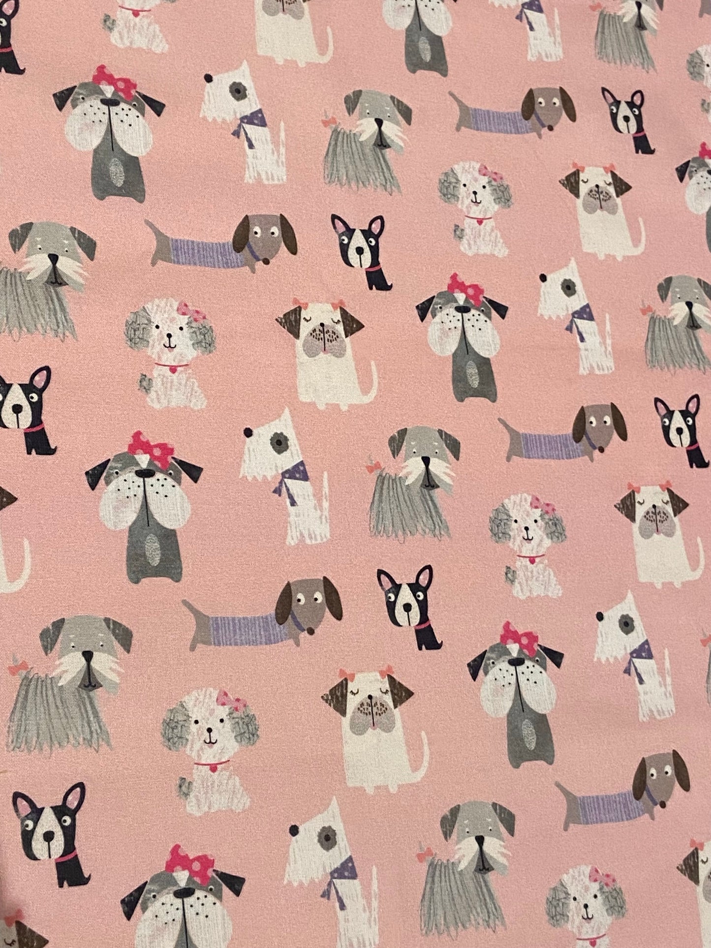 Pink Dog Print Fabric - Fat Quarter