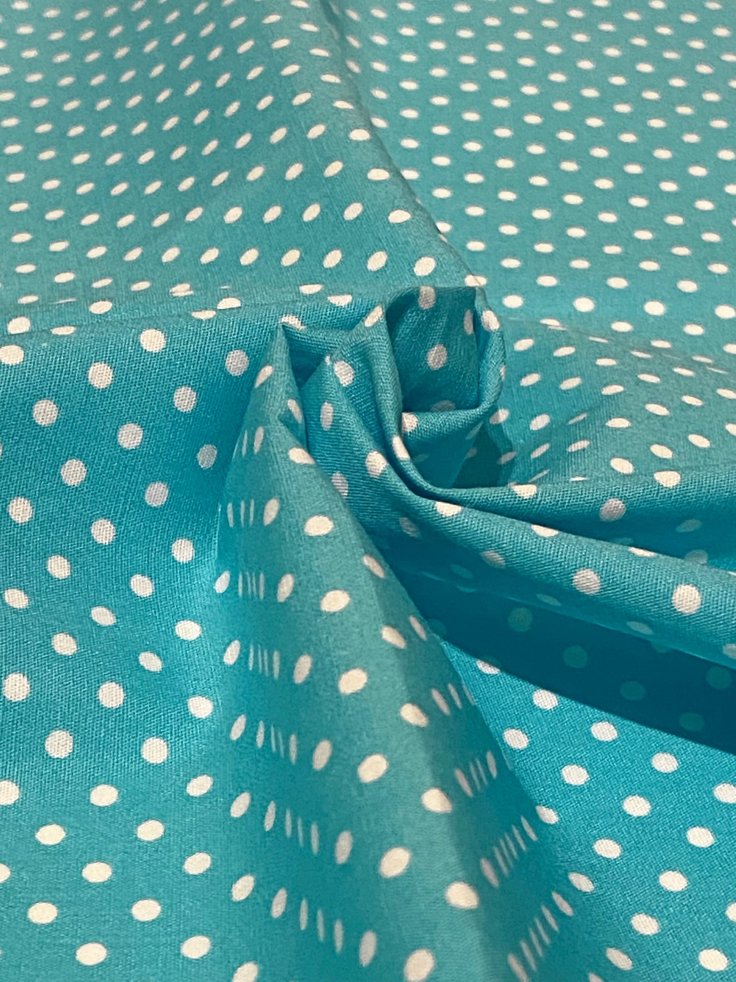 Sky Blue Polka Dot Fabric - Fat Quarter
