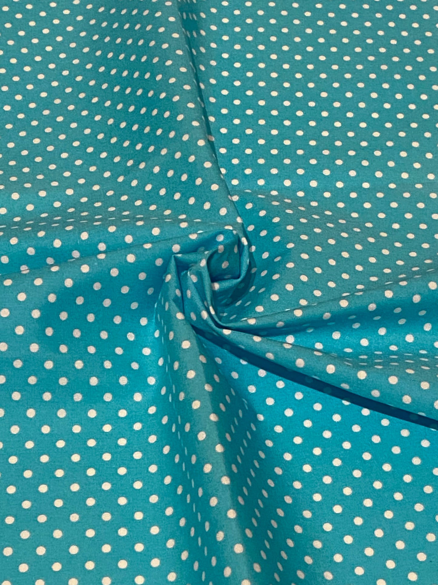 Sky Blue Polka Dot Fabric - Fat Quarter