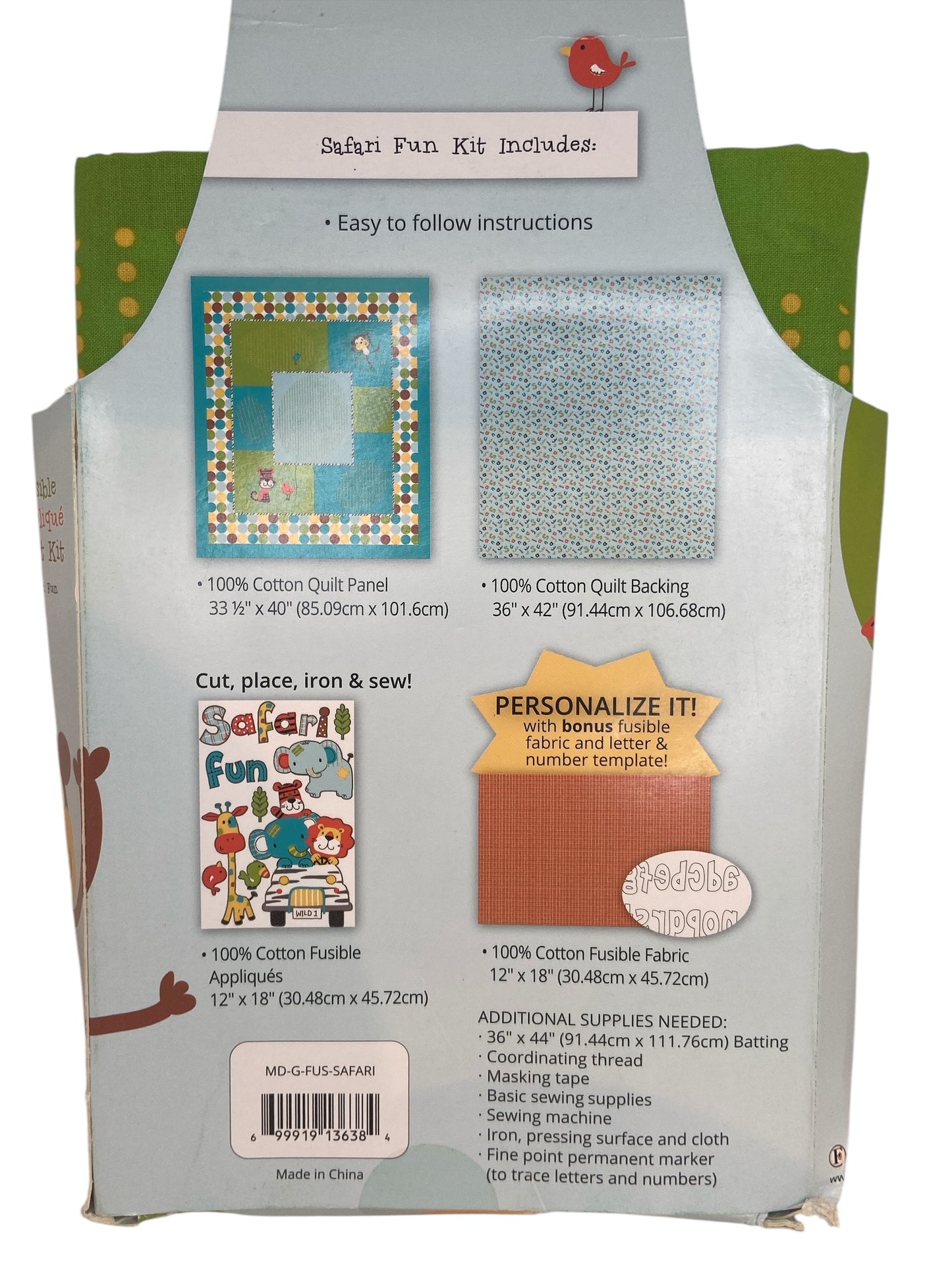 Safari Fun Fusible Applique Quilt Kit