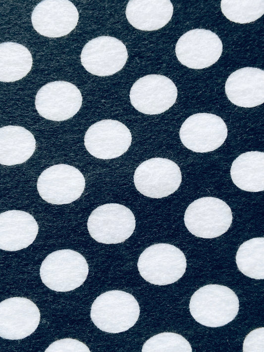Polka Dot Felt Sheets - Black and White