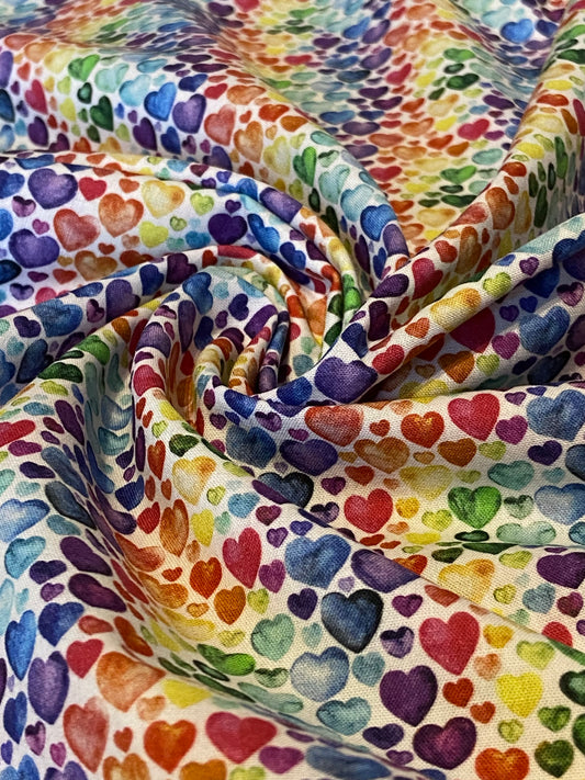Rainbow Hearts - Fat Quarter