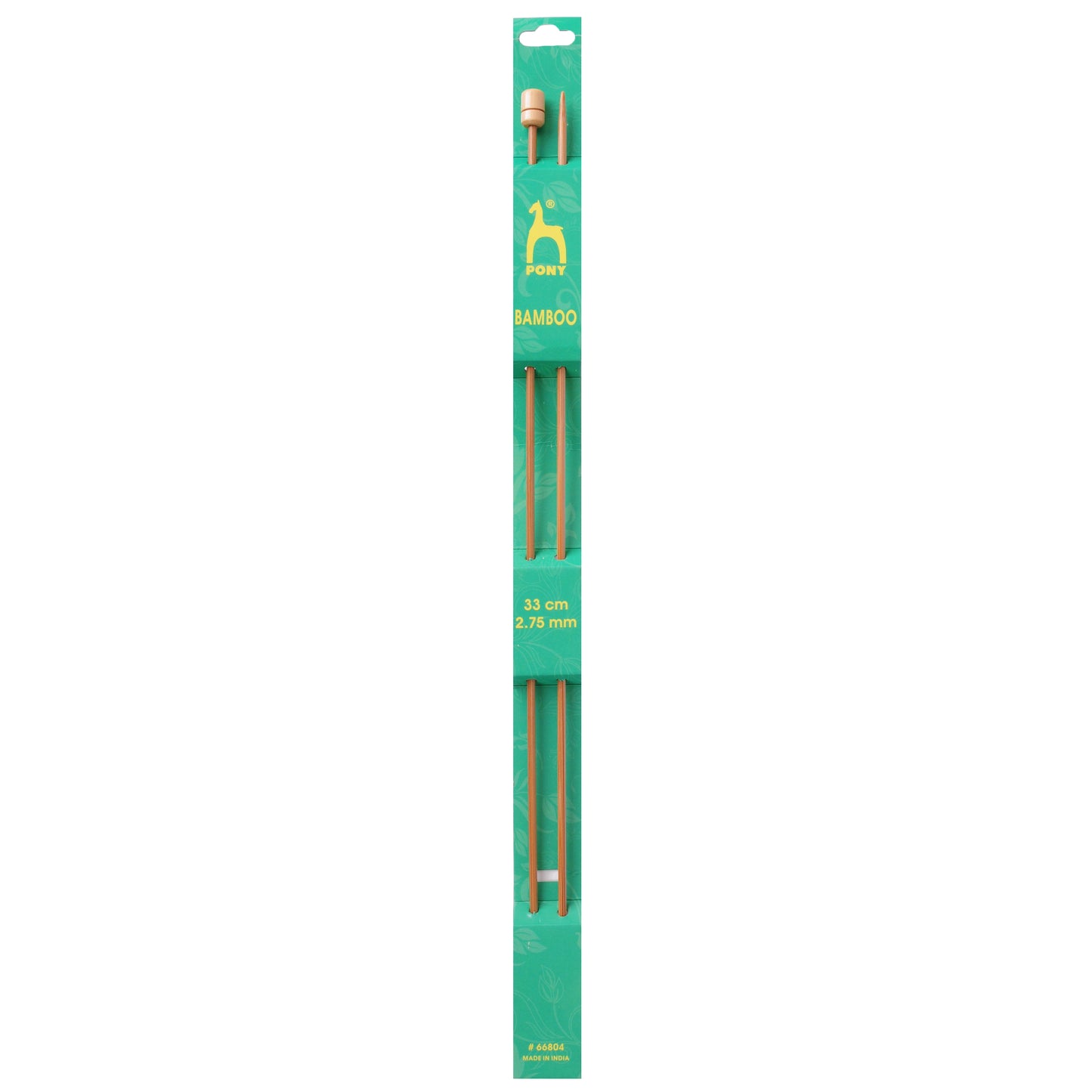Knitting Pins: Single-Ended: Bamboo: 33cm x (2.75mm - 7.00mm)