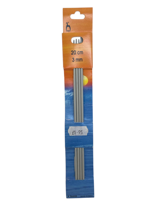 Pony Double Pointed Knitting Needles 20cms (2.50mm - 5.50mm)