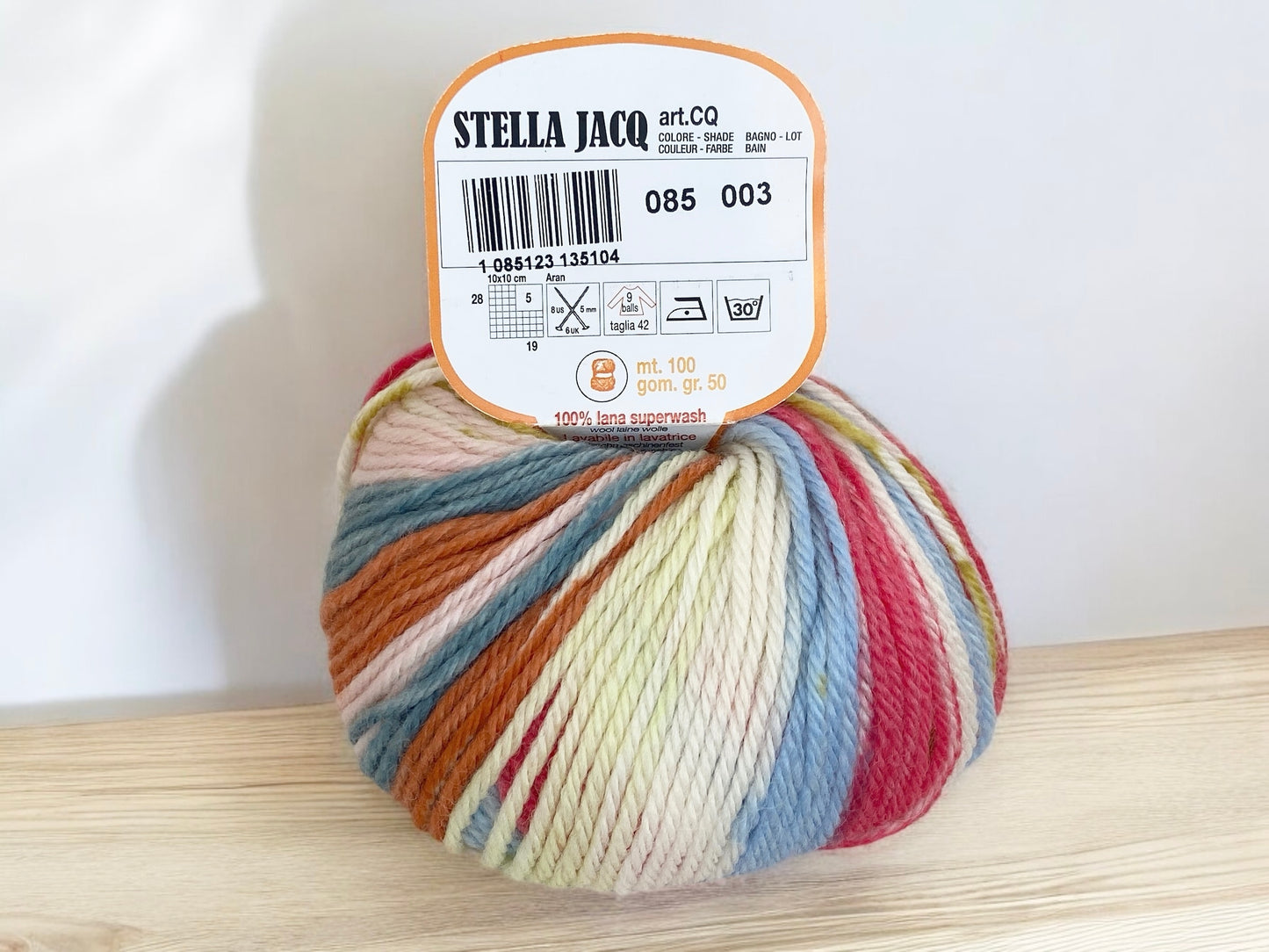 Stella Jacq Jacquard Aran Colourful Wool Yarn by Adriafil